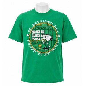 Vintage 1965 Artex Snoopy St Patricks Day T Shirt Large Green Single Stitch USA